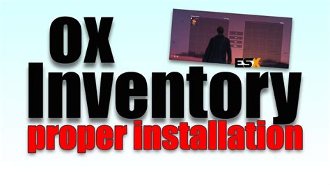 How To Install Ox Inventory Ox Target Ox Lib For Esx Legacy Explained