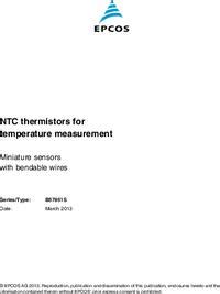B57861-S 103-F40, 10 кОм, 1%, NTC термистор, EPCOS | купить в розницу и ...
