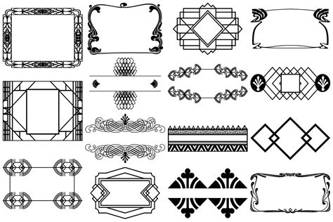 Art Deco Nouveau Vector Elements Ai Eps Png Illustrations