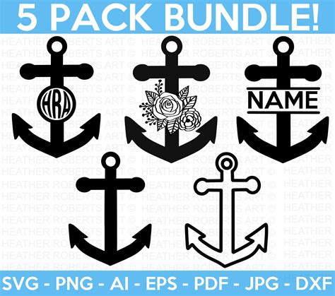 Anchor Svg Bundle Nautical Svg Marine Svg Split Anchor Mo Inspire Uplift