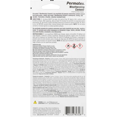 Permatex® Weatherstrip Cement 2 Fl Oz Permatex