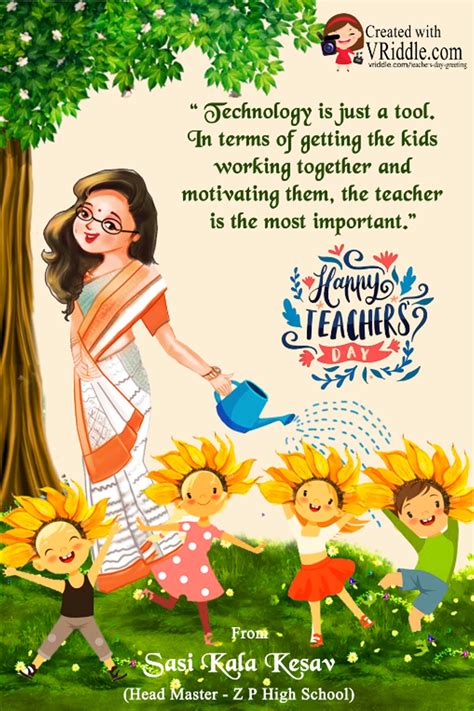 Garden Flowers Theme Happy Teachers Day Greeting Video – VRiddle