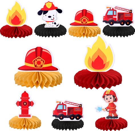 Amazon 6 PCS Firetruck Honeycomb Table Centerpiece Fire Truck