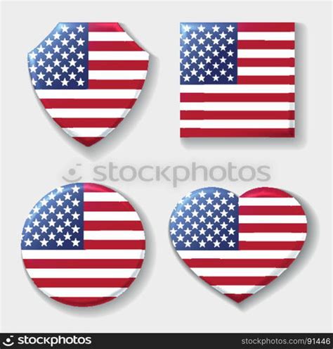 Usa national flag emblem set. Usa national flag emblem set. Patriotic ...