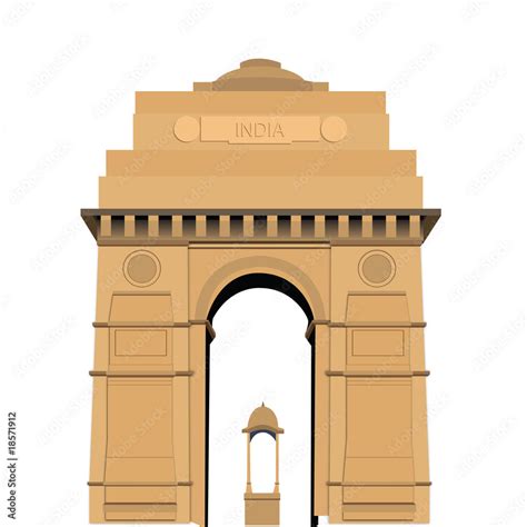 Indian Gate New Delhi India Travel Stock Vector Adobe Stock