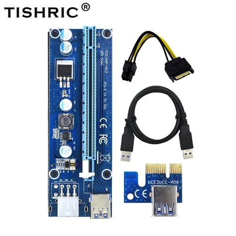 10pcs Tishric Ver006c 1x To 16x Pci Express Pcie Pci E Riser Card 006c Extender 60cm Usb 30