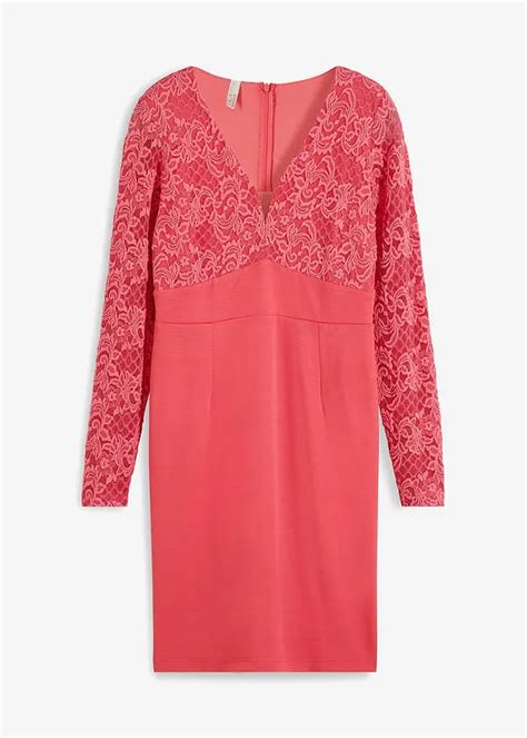 Romantisches Kleid Mit Sch Nem Spitzenoberteil Pink Bonprix