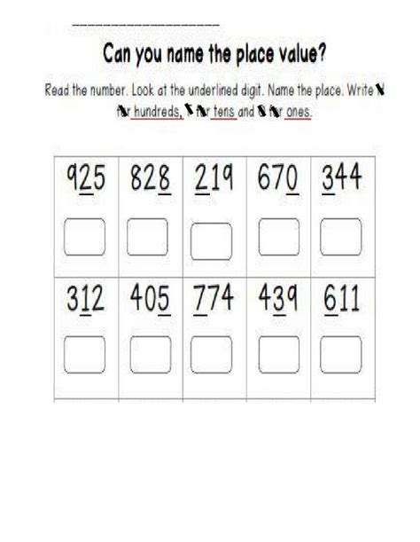 Place Value Worksheet Hundreds