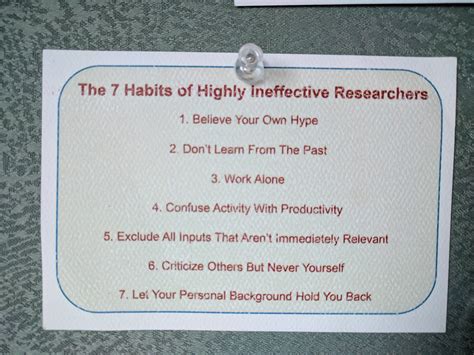 "The 7 habits of highly ineffective researchers". The last grad student