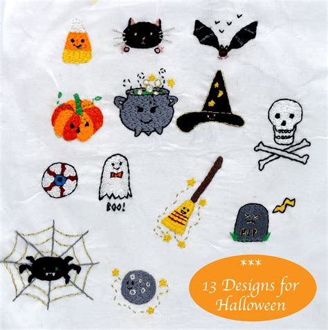 Cute Kawaii Halloween Embroidery Ideas — Pam Ash Designs