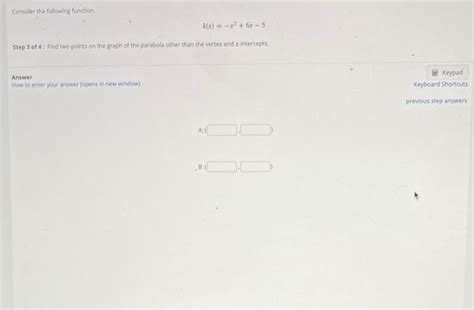 Solved Consider The Following Function F X −x2 6x−5 Step 3