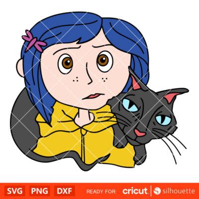 Coraline And Cat Svg Coraline Button Eyes Svg Halloween Svg Horror