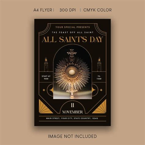 Premium PSD | All Saints Day Flyer