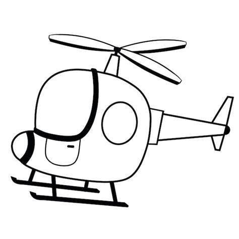 Cartoon Helicopter Black And White