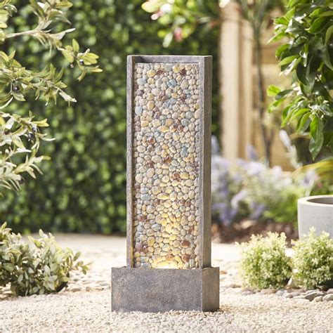 Serenity Vertical Pebble Waterfall Water Feature Garden Gear