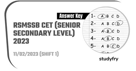 Rsmssb Cet Exam Paper 11 February 2023 Answer Key First Shift