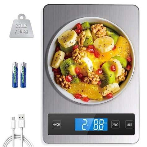 Balance De Cuisine 15Kg Rechargeable Balance Alimentaire Numérique