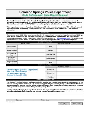 Fillable Online Code Enforcement Case Report Request Fax Email Print