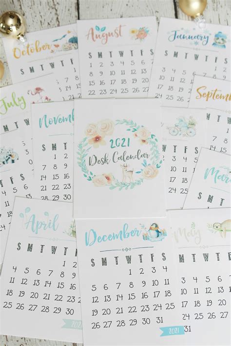 Free Printable 2021 Desk Calendar - Clean and Scentsible