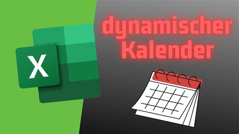 Dynamischen Kalender In Excel Erstellen Youtube