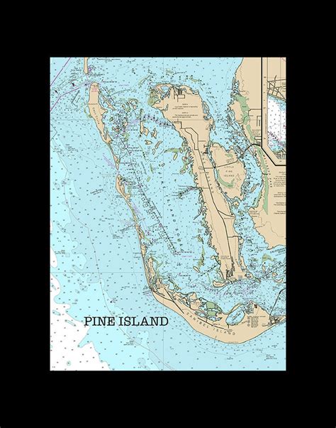 Pine Island, Map of Florida, Round or Square Coasters, Fisherman Gift ...