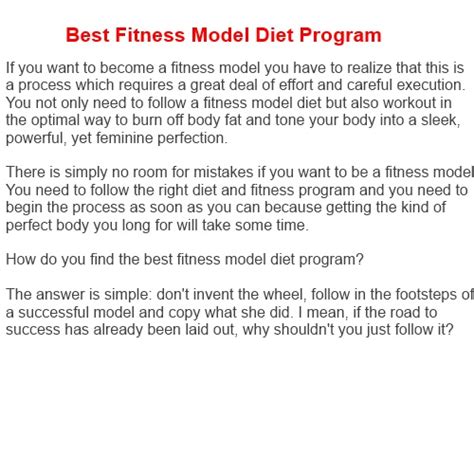 Fitness Model Diet – Best Fitness Model Diet Program – TheBestOf