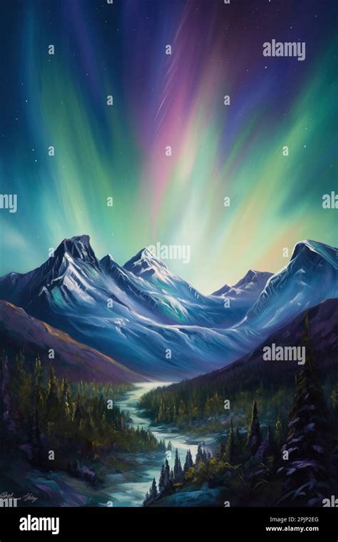 Painting Of Aurora Borealis Hi Res Stock Photography And Images Alamy