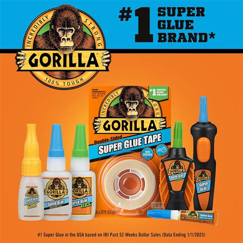 Gorilla Super Glue Tape, 58 pulgadas x 20 pies, transparente (paquete