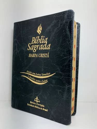 B Blia Sagrada Letra Extra Gigante Harpa Capa De Couro Legitimo