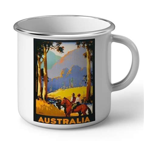 Mug en Métal Emaillé Australia Australie Affiche Poster Vintage