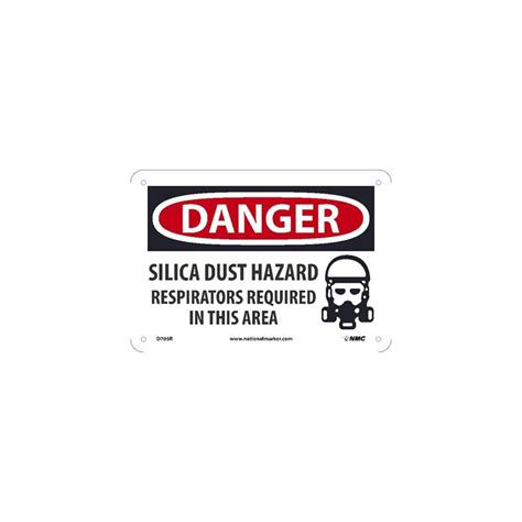 Nmc D Danger Silica Dust Hazard Respirators Required Sign