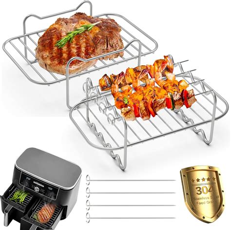 Air Fryer Rack 7pcs Compatible With Ninja Food Dual Zone Air Fryer Af300uk Af400uk Layered