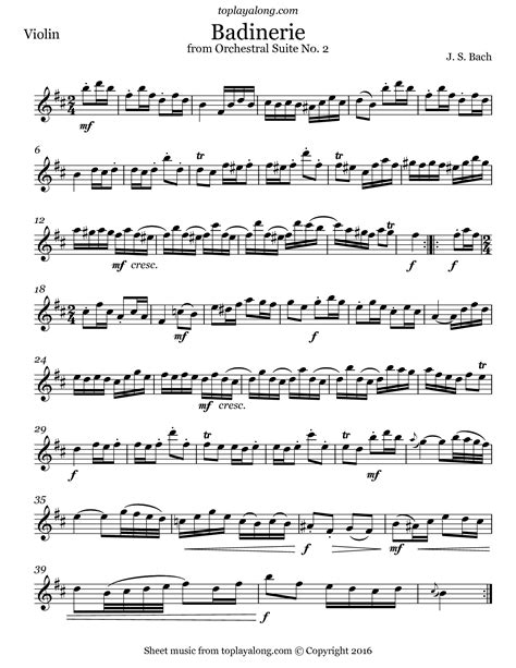 Badinerie From Orchestral Suite No 2 Toplayalong