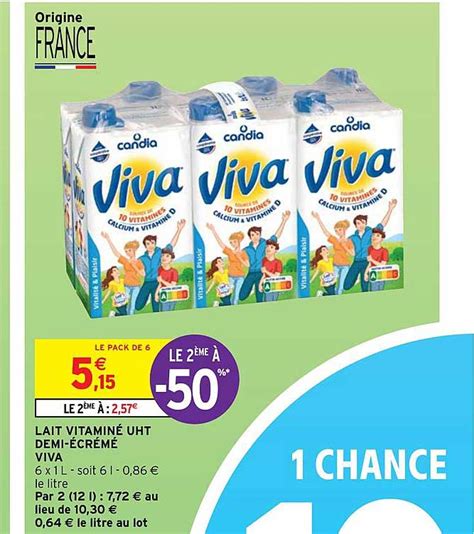 Promo Lait Vitamin Uht Demi Cr M Viva Chez Intermarch Hyper