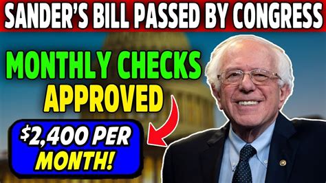 CONGRESS PASSED SANDER S BILL 2400 MO SIGNED FOR LOW INCOME SOCIAL