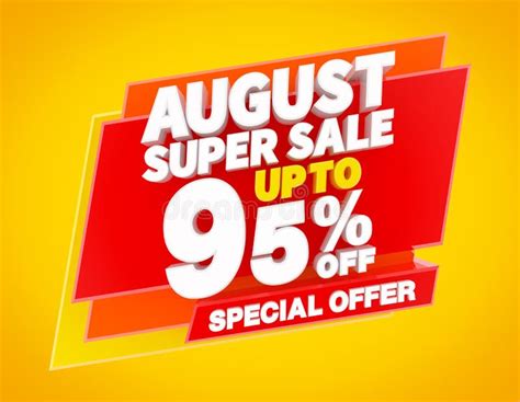 August Super Sale Red Word On White Background Illustration 3d