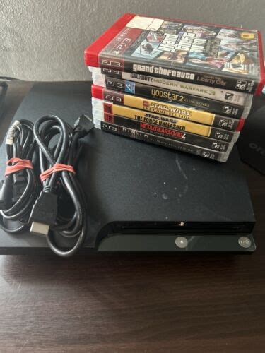 Sony Playstation 3 Ps3 Slim Black Console 120gb Game Bundle Tested