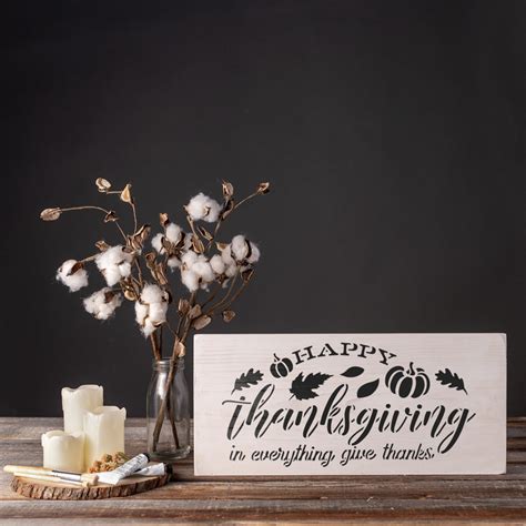 Happy Thanksgiving Give Thanks Stencil | Stencil Revolution