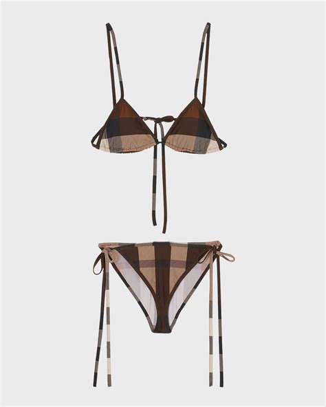 Burberry Check Triangle Two Piece Bikini Set Neiman Marcus