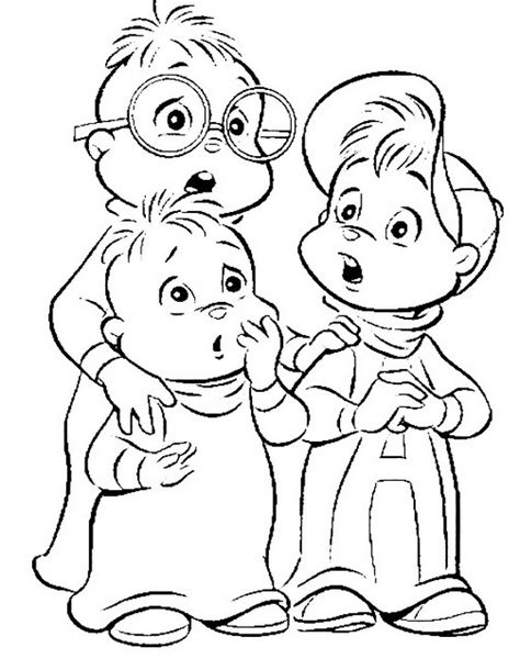 Desenho de Crianças do Alvin e os esquilos para colorir