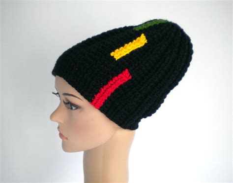 Rasta M Tze Mit Seitlichen Streifen Jamaika Beanie Dreadlock Tam