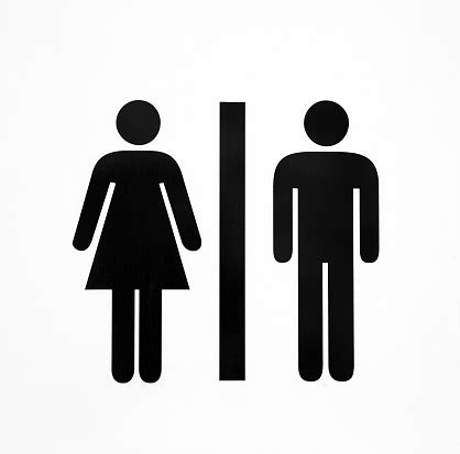 Black Ladies And Gents Toilet Icons On A White Background Stock Photo ...