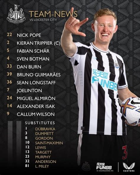 How NUFC line up for our final home game of the 2022/23 season. HWTL!!! : r/NUFC