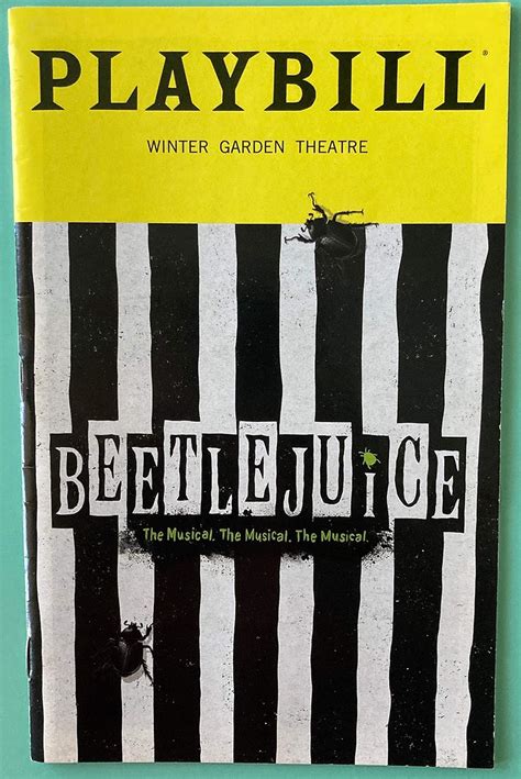 Playbill From Beetlejuice The Musical At The Winter Garden Theatre