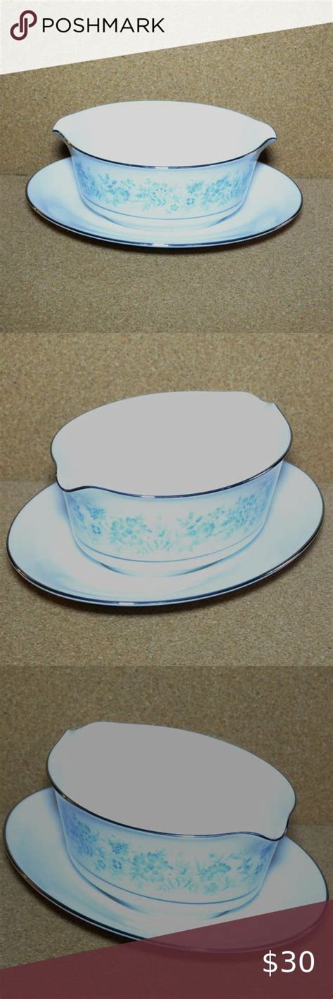 Noritake Fine China Gravy Bowl With Attached Under Plate White