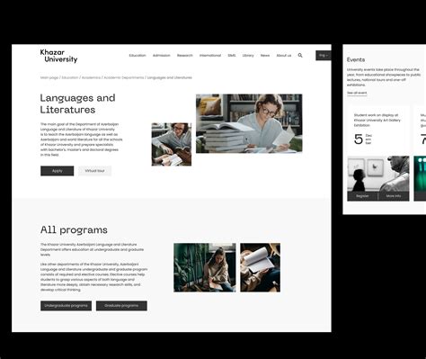 Khazar University Website on Behance