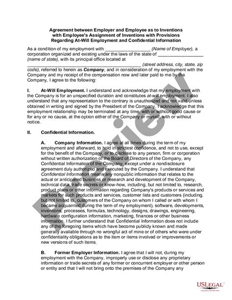 Assignment Of Inventions Agreement Template Prntbl