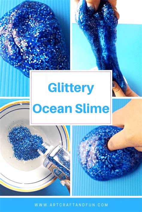 How To Make Ocean Slime With Contact Lens Solution Ocean Crafts For Teens Slime Craft Crafts