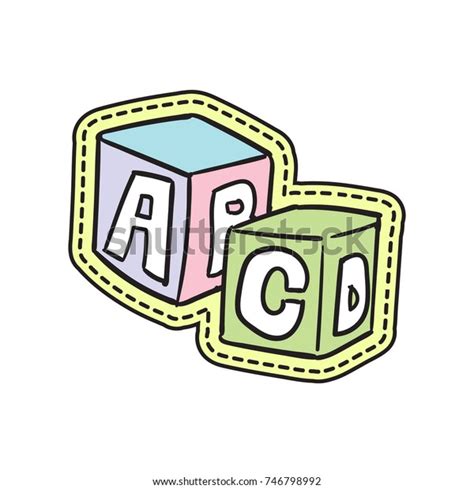 Learning Abc Block Vector Sticker Stock Vector (Royalty Free) 746798992 ...