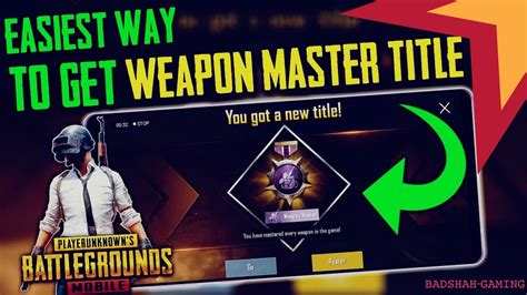 How To Obtain Weapon Master Title In Pubg Under Minutes